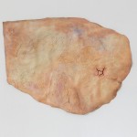 Sediment (Nude) #3 100 cm x 65cm, wooden construction, concrete clay infusion, pigments
