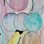 Action At The Distance I. - V. 41.5 × 30 cm, painting and drawing on paper Působení na dálku I. - V. 41,5 cm x 30 cm, malba a kresba na papíru