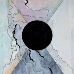 Action At The Distance I. - V. 41.5 × 30 cm, painting and drawing on paper Působení na dálku I. - V. 41,5 cm x 30 cm, malba a kresba na papíru
