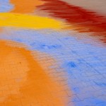 Another Rainbow site-specific installation / spatial painting, mineral pigments, Mladá Boleslav, Czech Republic, 2026 Jiná Duha site-specific instalace / prostorová malba, minerální pigmenty, Mladá Boleslav, Česká republika, 2026