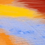 Another Rainbow site-specific installation / spatial painting, mineral pigments, Mladá Boleslav, Czech Republic, 2026 Jiná Duha site-specific instalace / prostorová malba, minerální pigmenty, Mladá Boleslav, Česká republika, 2026
