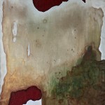 Another Rainbow series of 5 paintings on old canvases, 100 cm x 81 cm, acrylic, oil on canvas, texture, 2026 Jiná Duha série 5 obrazů na starých plátnech, 100 cm x 81 cm, akryl, olej na plátně, struktura, 2026